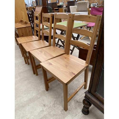 2266 - FOUR MODERN PINE 'IKEA JOKKMOKK' DINING CHAIRS