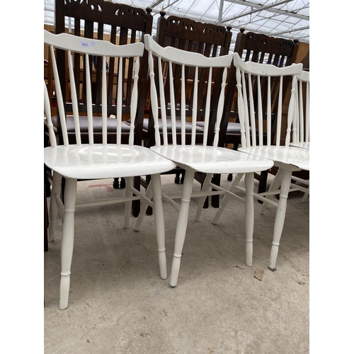 2271 - A SET OF FOUR WHITE PAINTED KITCHEN CHAIRS