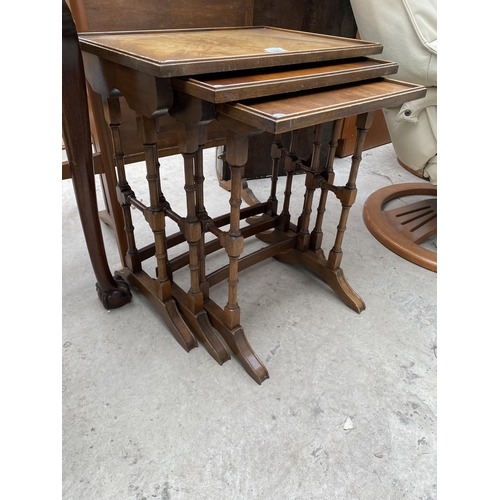 2282 - A NEST OF THREE MAHOGANY TABLES BY 'REPRODUX, BEVAN FUNNELL LTD'