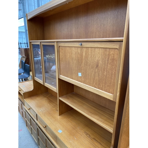 2291 - A RETRO TEAK 'NATHAN' LOUNGE UNIT WITH CORNER RETURN AND SMALLER UNIT