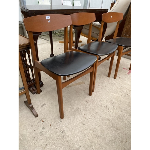 2294 - THREE RETRO TEAK DINING CHAIRS