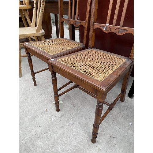 2298 - A PAIR OF VICTORIAN OAK BEDROOM CHAIRS