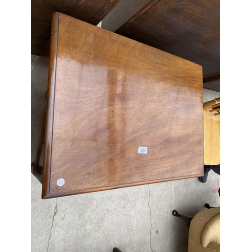 2305 - A 19TH CENTURY MAHOGANY CHEST COMMODE WITH TURNED HANDLES AND BALL FLUTED LEGS