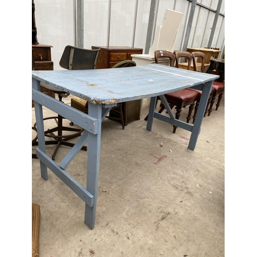 2314 - A PAINTED FOLDING WORK TABLE, 54X27