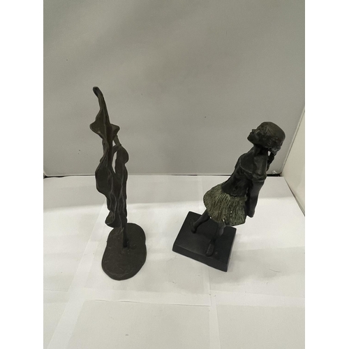 233 - A PAIR OF BRONZE STYLE DANCERS