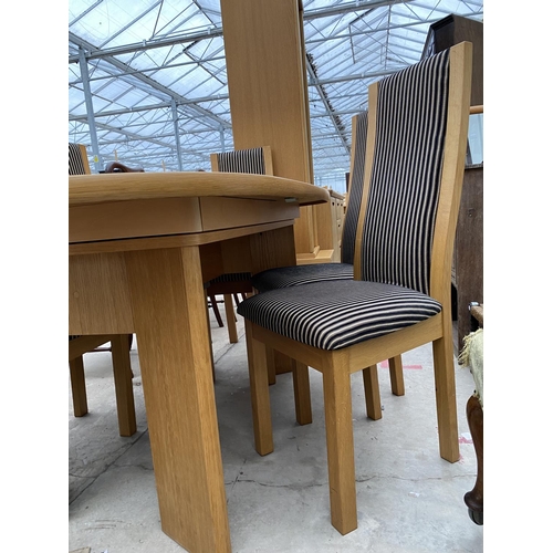 2334 - A MODERN OAK EXTENDING DINING TABLE, 68X39