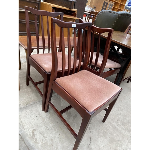 2344 - A RETRO E.GOMME STYLE DROP-LEAF TABLE AND FOUR STAG STYLE DINING CHAIRS