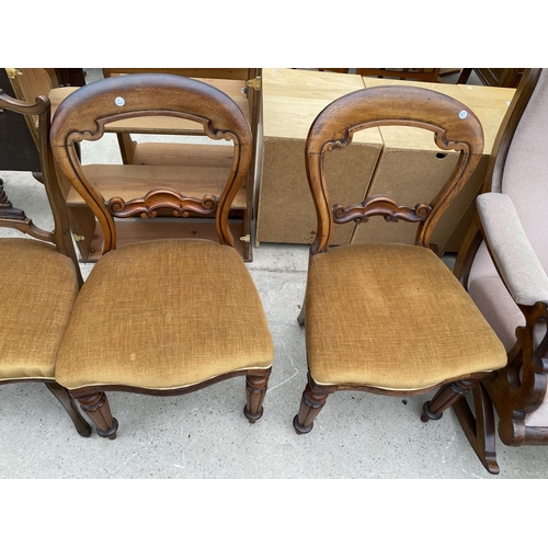 2368 - A SET OF FOUR EDWARDIAN MAHOGANY PARLOUR CHAIRS AND A PAIR OF VICTORIAN MAHOGANY DINING CHAIRS