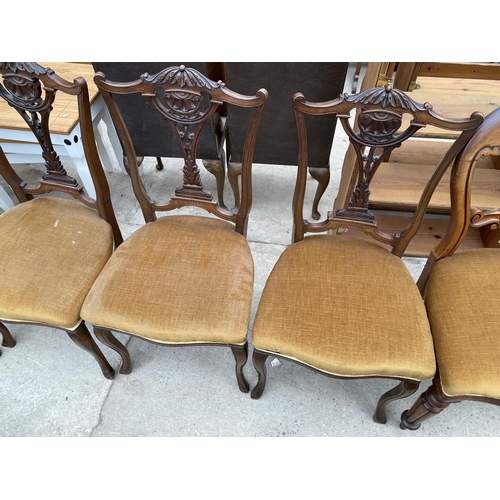 2368 - A SET OF FOUR EDWARDIAN MAHOGANY PARLOUR CHAIRS AND A PAIR OF VICTORIAN MAHOGANY DINING CHAIRS