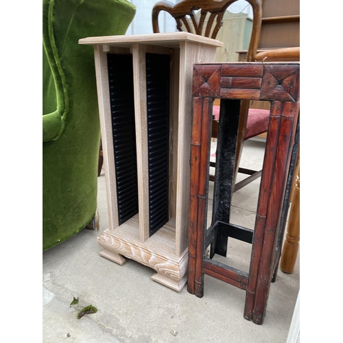 2376 - A CD RACK, PLANT STAND AND WORK BOX/TABLE