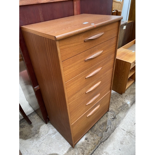 2400 - A RETRO 'AUSTINSUITE' CHEST OF SIX DRAWERS, 25