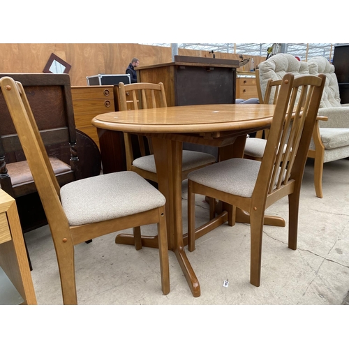 2413 - A 'BENTLEY DESIGNS' RETRO EXTENDING DINING TABLE AND FOUR CHAIRS