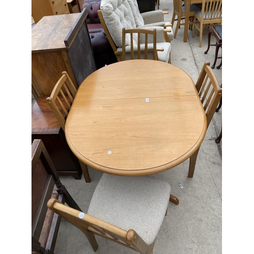 2413 - A 'BENTLEY DESIGNS' RETRO EXTENDING DINING TABLE AND FOUR CHAIRS