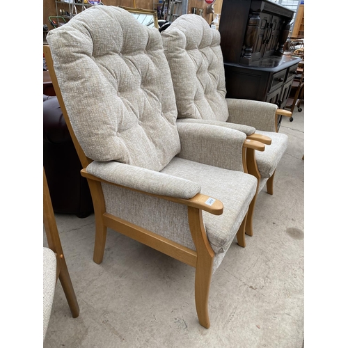 2414 - A PAIR OF 'MEGAN HIGH CHAIRS' (MONTANA PLAIN OATMEAL)