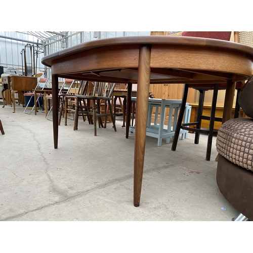 2458 - A RETRO TEAK G-PLAN EXTENDING DINING TABLE, 64X44