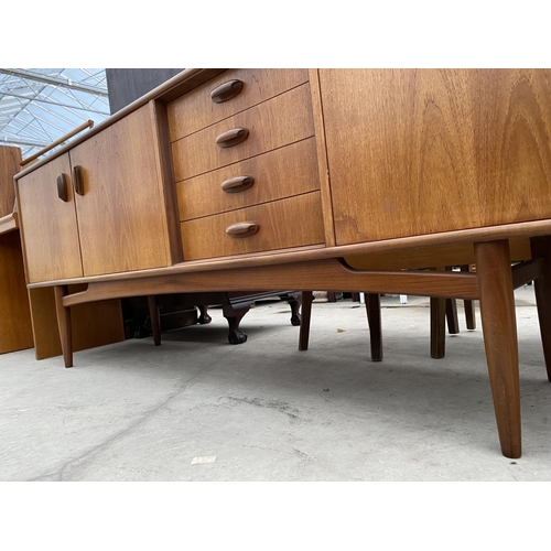 2463 - A RETRO TEAK G-PLAN SIDEBOARD ENCLOSING FOUR DRAWERS AND THREE CUPBOARDS, 81