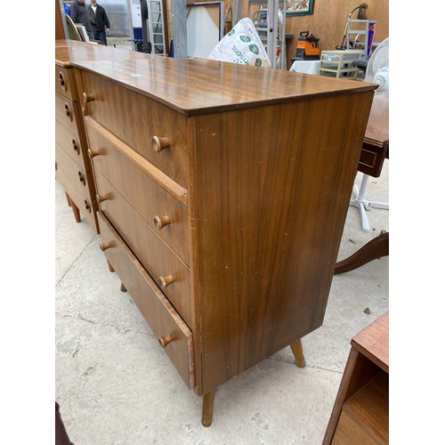 2487 - A RETRO WALNUT CHEST OF THREE DRAWERS, 31