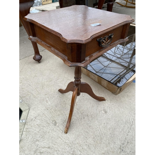 2507 - A MODERN MUSICAL TABLE WITH LIFT-UP LID, ON TRIPOD BASE