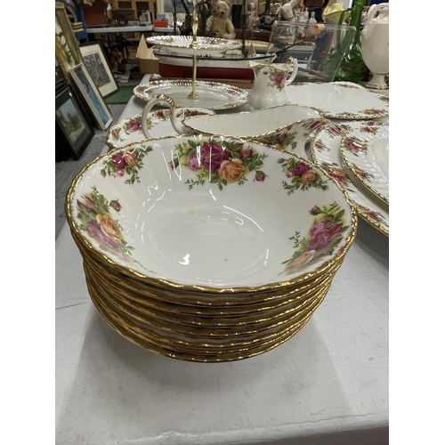 251A - A LARGE QUANTITY OF ROYAL ALBERT OLD COUNTRY ROSES TO INCLUDE PLATTERS, SAUCE BOAT AND PLATE, CEREAL... 