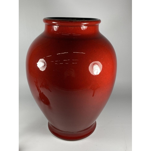 19 - A LARGE POOLE POTTERY VASE, HEIGHT 36CM