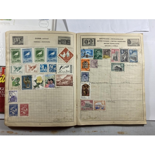 308 - A MIXED GROUP OF ASSORTED STAMPS TO INCLUDE THE QUICKCHANGE STAMP ALBUM CONTAINING ASSORTED G.B & FU... 