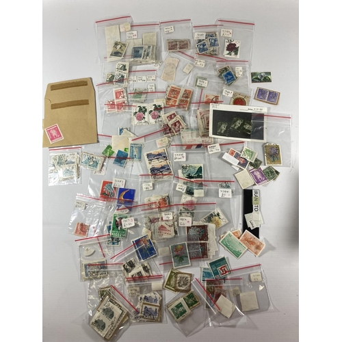 324 - A BAG OF ASSORTED LOOSE AND FURTHER STAMPS