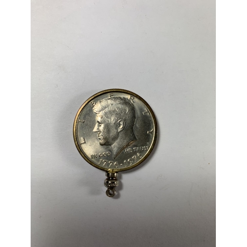 377 - A 1776 - 1976 U.S.A HALF DOLLAR COIN PENDANT