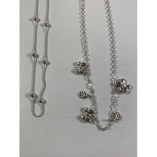 682 - A GROUP OF FOUR ASSORTED SILVER NECKLACES