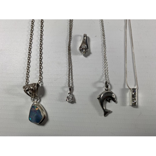 684 - A GROUP OF FOUR ASSORTED SILVER NECKLACES