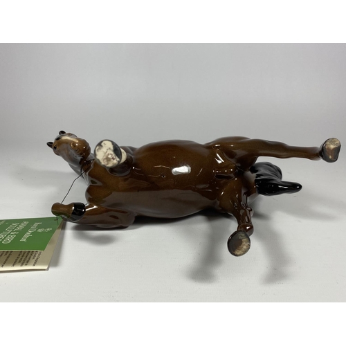 757 - A ROYAL DOULTON BROWN GLOSS PRANCING MARE FIGURE WITH TAG