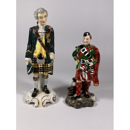 766 - TWO POTTERY FIGURES OF SCOTTISH MEN