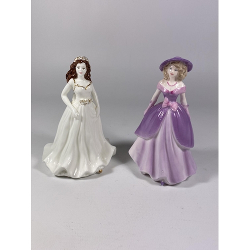 771 - TWO SMALL COALPORT POTTERY LADY FIGURES