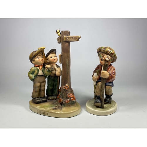 791 - TWO VINTAGE HUMMEL FIGURES TO INCLUDE 'CROSSROADS'