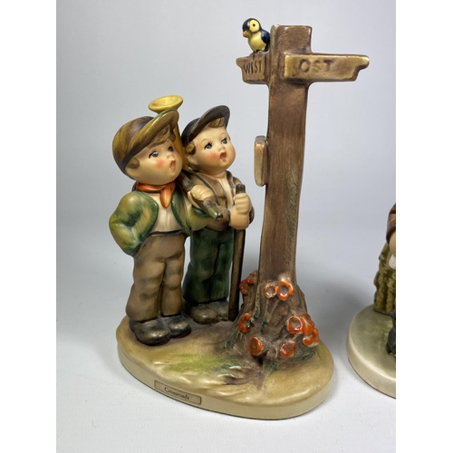 791 - TWO VINTAGE HUMMEL FIGURES TO INCLUDE 'CROSSROADS'