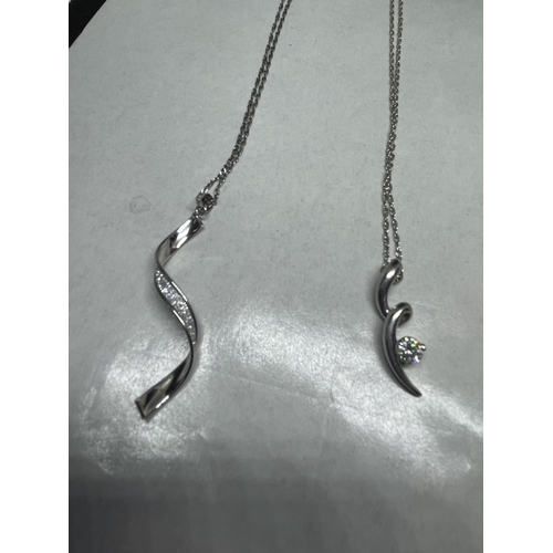 689 - A GROUP OF FOUR ASSORTED SILVER NECKLACES