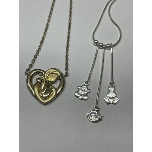 691 - A GROUP OF FOUR ASSORTED SILVER NECKLACES