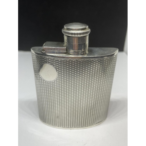 709 - A GEORGE V SILVER 'ORA' OF CAMBRIDGE & OXFORD HIP FLASK, HALLMARKS FOR 1925, MAKERS S.P ORA & CO, HE... 