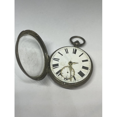 720 - A VICTORIAN SILVER FUSEE MOVEMENT OPEN FACED POCKET WATCH, HALLMARKS FOR LONDON, MAKER - MARSHALL, B... 