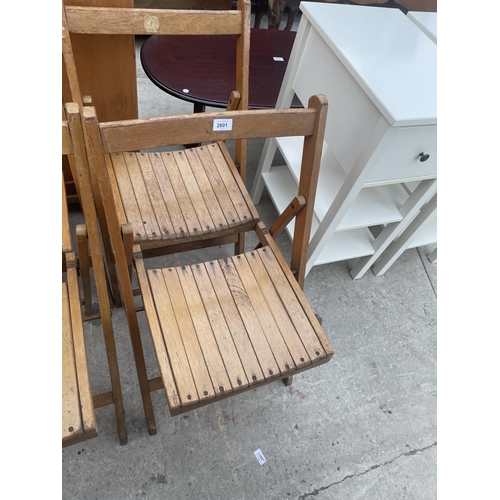 2601 - A SET OF SEVEN FOLDING GARDEN CHAIRS