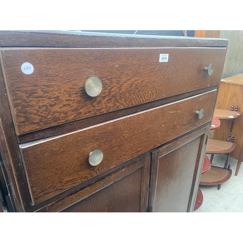 2619 - A MID 20TH CENTURY OAK TALLBOY, 33