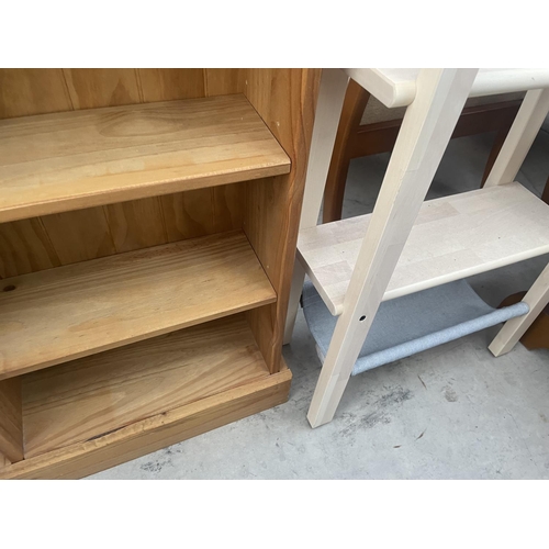 2625 - TWO MODERN OPEN BOOKSHELVES