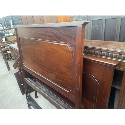 2633 - AN EARLY 20TH CENTUY MAHOGANY MIRROR-DOOR WARDROBE INTHE CHIPPENDALE STYLE, ON CABRIOLE LEGS WITH BA... 