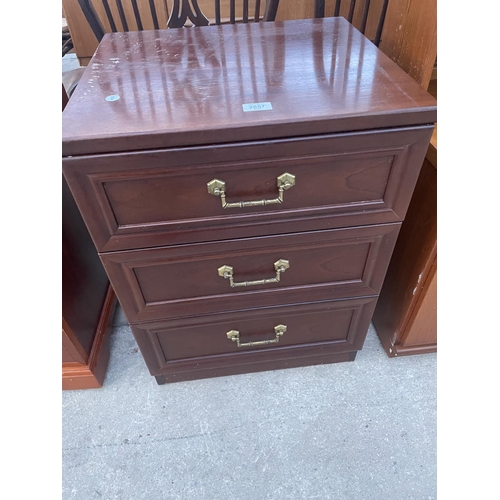 2657 - A MODERN THREE DRAWER BEDROOM CHEST, 20