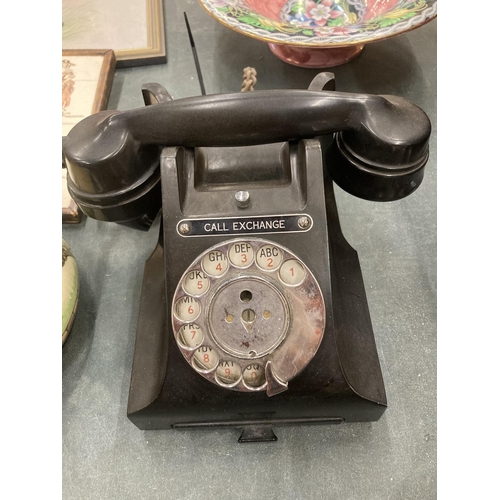 290 - A BLACK GPO BAKELITE TELEPHONE WITH PULL OUT DRAWER  MODEL 312