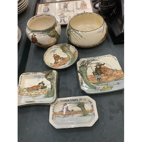 293 - SIX PIECES OF ROYAL DOULTON SERIES WARE THE GALLANT FISHERS