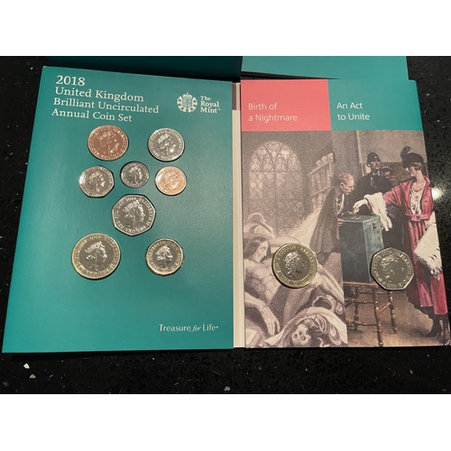 399 - UK , ROYAL MINT , 2018 , ANNUAL COIN SET OF THIRTEEN . PRISTINE CONDITION