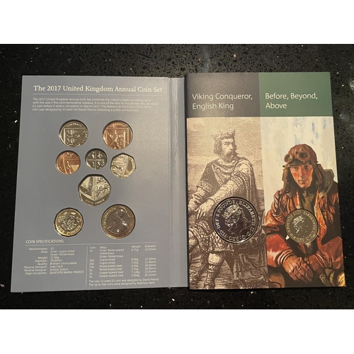 461 - UK , ROYAL MINT , 2017 , ANNUAL COIN SET OF  THIRTEEN . PRISTINE CONDITION