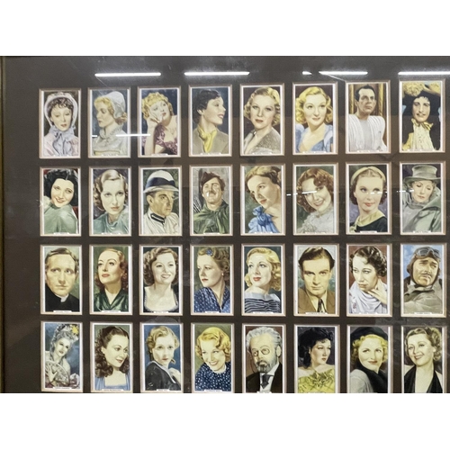 861 - A MAHOGANY FRAMED PICTURE CONTAINING CIGARETTE CARDS