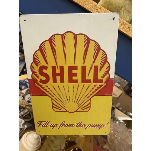 882 - TWO METAL SIGNS - CASTROL AND SHELL