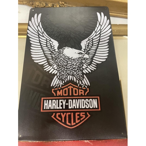 884 - TWO METAL SIGNS - HARLEY DAVIDSON AND DUCATI